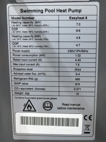 Comfortpool Zwembad warmtepomp EasyHeat 6