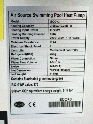Comfortpool Zwembad Warmtepomp ECO+ 3