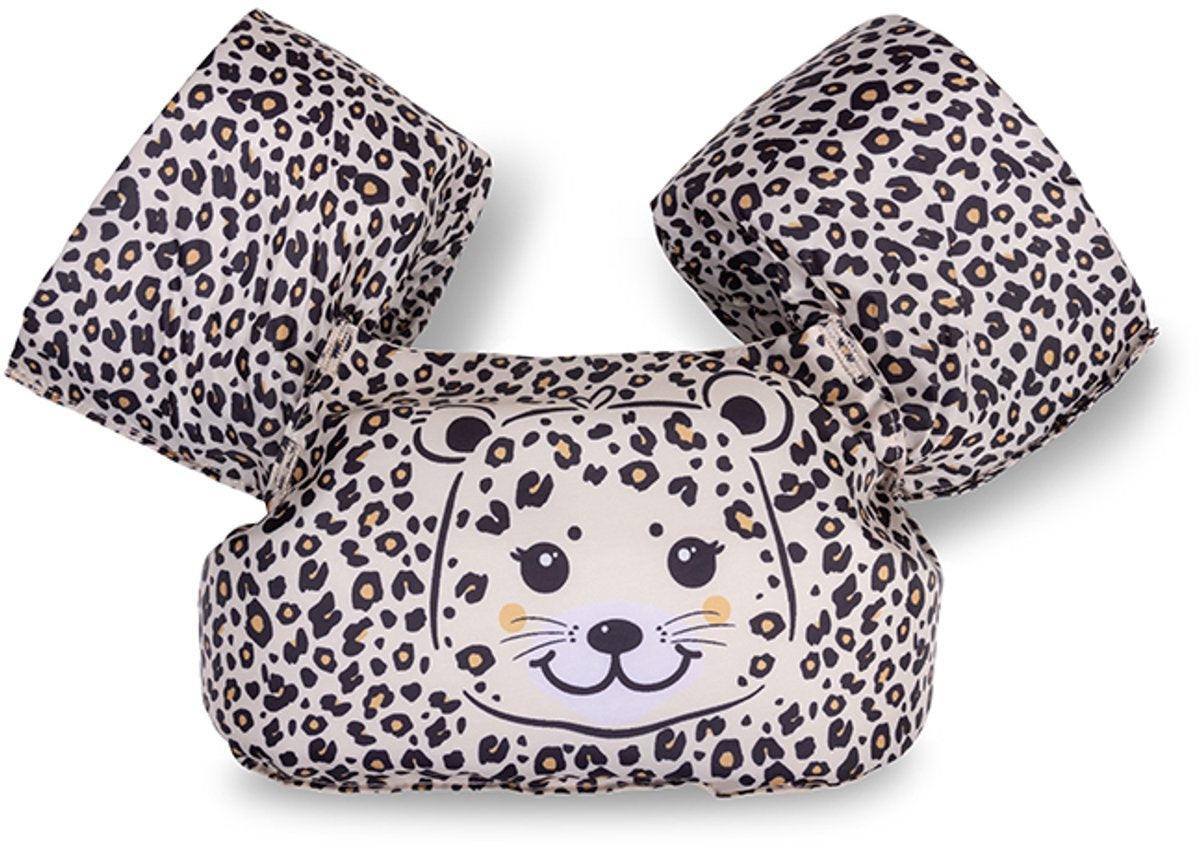 Swim essentials - puddle jumper 2 jaar zwemgordel beige - panterprint - 18 tot 30 kg - 2 6 jaar