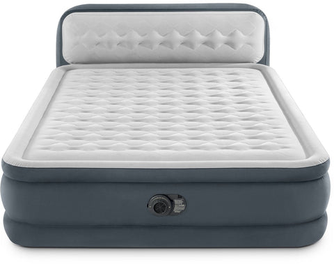 Intex queen ultra plush headboard luchtbed met ingebouwde pomp - 203x152x46cm