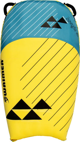 Waimea opblaasbaar bodyboard 106 cm - boogie air - geel blauw zwart