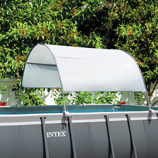 Intex Zwembadoverkapping 375 x 300 cm polyester wit grijs