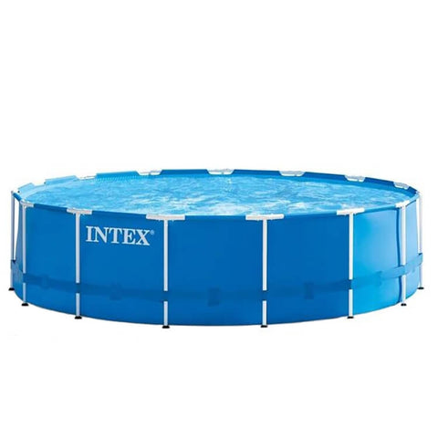 Intex 28242gn metal frame zwembad 457x122 cm + filterpomp en trap + accessoires blauw