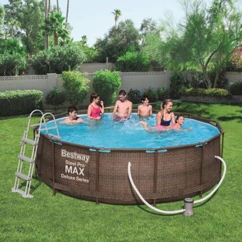 Bestway Zwembad steel pro max set rond rotan 366