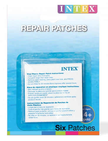 Intex reparatievellen 6 stuks viny 7x7cm per vel, zelfklevend.