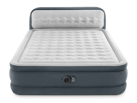 Intex queen ultra plush headboard luchtbed met ingebouwde pomp - 203x152x46cm