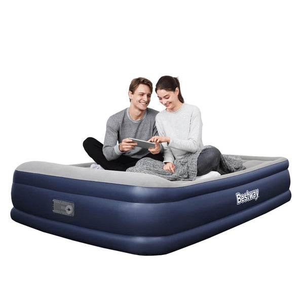 luchtbed tritech 46 cm queen AC 203 cm blauw grijs