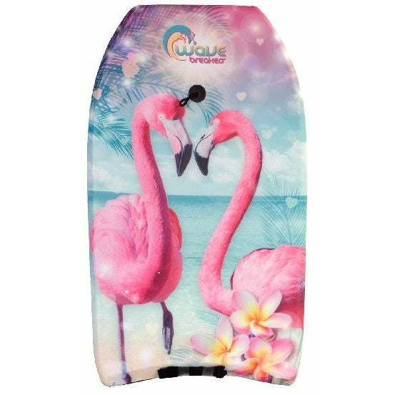 Wave breakers bodyboard met flamingo print 83 cm