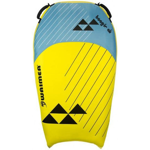 Waimea opblaasbaar bodyboard 106 cm - boogie air - geel blauw zwart