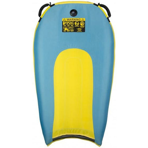 Waimea opblaasbaar bodyboard 106 cm - boogie air - geel blauw zwart