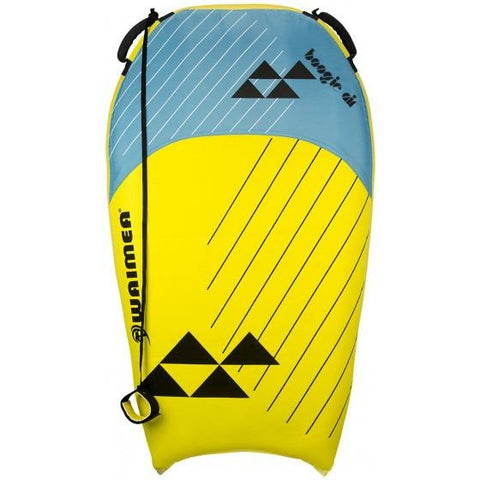 Waimea opblaasbaar bodyboard 106 cm - boogie air - geel blauw zwart